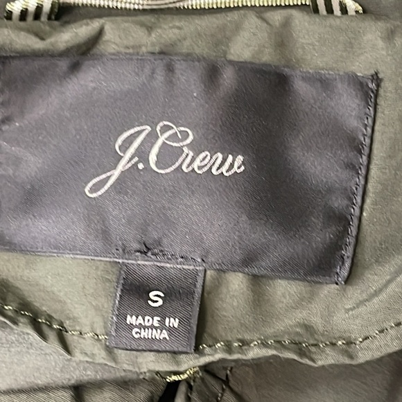 J.Crew Womens Olive Green Full Zip Snap Drawstring Hooded Cargo Utility Jacket S - Picture 11 of 12